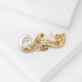 Pearl Crystal Seahorse Brooch with Colorful Enamel view 3