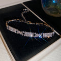 Silver Rhinestone Bracelets Multi Row Geometric Hollow Styles view 3