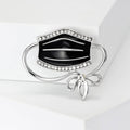 Enamel Face Mask Brooch with Bow Outline in Five Colors view 2