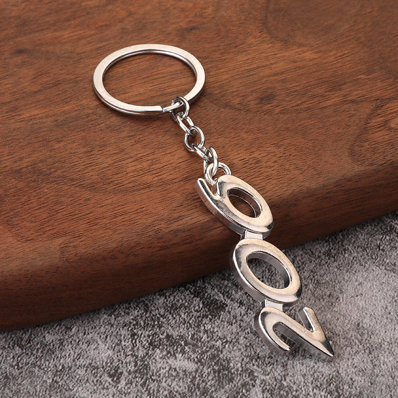 206 207 Number Zinc Alloy Car Keychain Bag Charm