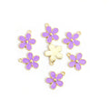 Five Petal Flower Enamel Alloy Charm Pendants in Five Colors view 4