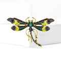 Blue and Yellow Enamel Dragonfly Brooch in Blue Yellow view 3