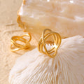 Gold Cross Wrap Multi-Band Openwork Metal Finger Ring view 2