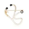 Enamel Stethoscope Brooch in Black White or Blue for Jackets and Scarves view 5