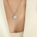Gold Steel Mother of Pearl Crescent Moon Jewelry Set view 10