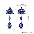 Gold Tone Silver Tone Champagne Flower Teardrop Tassel Crystal Four Designs Metal Dangle view 2