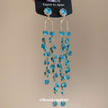 Blue And Green Beaded Tassel Drop Earrings Jewelry view 1