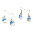 Gold Tone Scarf-Wearing Polar Bear and Alpaca Drop Earrings view 5