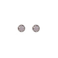 Blue and Purple Mini Round Stone Stud Earrings Silver Tone view 5