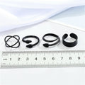 Black Adjustable Open Rings in Four Plain and Snake-Inspired Designs view 2