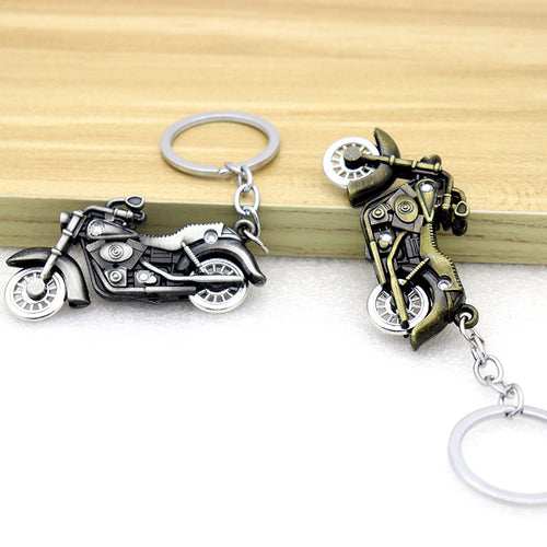 Moving Motorcycle Wheel Alloy Keychain Pendant Accessory