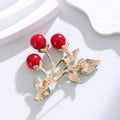 Cherry Enamel Metal Brooch Pin for Jackets and Lapels view 3