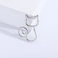 Minimal Outline Cat Brooch in 2 Color Styles Metal Pin view 7