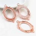 Ornate Oval Cabochon Pendant Frames in Six Metal Finishes view 9