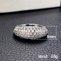 Domed Clear Stone Pave Ring In Polished Silver Tone view 5