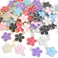 Enamel-Look Gold Silver Cherry Blossom Alloy Charms in 12 Styles view 4