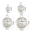 Gold and Silver Tone Open Spiral Ball Charm Pendants view 2
