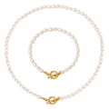 Baroque Pearl OT Toggle Clasp Necklace Bracelet Gold view 5