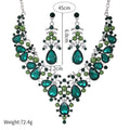 Black Silver Tone Pearl Crystal Cluster Crystal Pearl Look Four Designs Metal Necklace and view 2