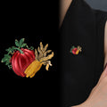 Red Gold Tone Pumpkin Enamel Metal Brooch Pin for Jackets and Lapels view 2