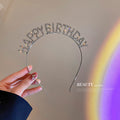 Rhinestone Happy Birthday Letter Headband In Gold Or Silver Tone view 1