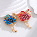 Flamingo Crystal Enamel Two Designs Metal Brooch Pin view 4
