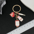 Red Heart Thermometer IV Bag and Medicine Bottle Keychain view 4