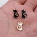 Gold Tone Curled Cat Enamel Charms in Five Bright Colors view 7