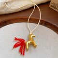 Beaded Horse Pendant Cord Necklace in Three Finishes view 8