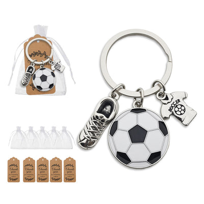 Soccer ball cleat jersey keychain with bags and kraft tags