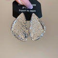 Silver Tone Textured Geometric Statement Earrings Jewelry view 6