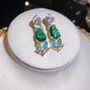 Gold Green Studs