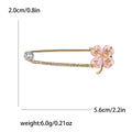 Four Leaf Clover Safety Pin Brooch Crystal Six Colors view 8
