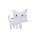 Black Silver Tone Cat Enamel Two Designs Metal Brooch Pin 2.6 cm view 6