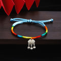 Nine Color Tibetan Lock Bell Adjustable Woven Cord Bracelets view 11