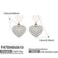 Crystal Heart Hoop Earrings in Gold and Silver Tone view 6