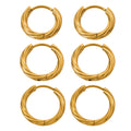Gold Steel Twisted Hoop Earrings Three Sizes 316L Steel view 5