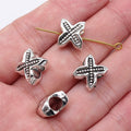 10x12x7mm 1.9g Antique Silver Zinc Alloy Geometric Large Hole Beads for DIY Bracelet Jewelry