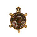 Black Gold Tone Sea Turtle Enamel Two Designs Metal Brooch Pin view 1