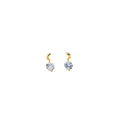 Clear Round Crystal Look Gold Claw Small Stud Earrings view 5