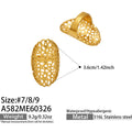 Gold Wide Openwork Statement Rings Flower Mesh Cutout Styles view 8