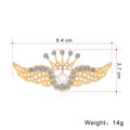 Gold Tone Silver Tone Angel Wing Crystal Metal Brooch Pin view 2
