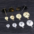 Round Disc Earring Posts with Hanging Loops in Two Finishes view 2