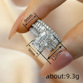 Silver Tone Radiant Clear CZ Bridal Ring Set Sizes 6-10 view 4