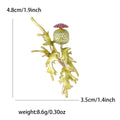 Green Leaf Thistle Flower Brooch in Green Pink for Jackets and Scarves view 6