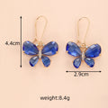 Faceted Butterfly Crystal Drop Earrings Gold Hooks 4 Colors view 2