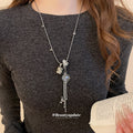 Heart Pendant Necklaces with Silver Tone Tassels in Two Colors view 3