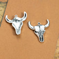 Longhorn Bull Skull Metal Charms in Three Antique Finishes view 7