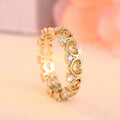 Open Heart And Clear Stone Eternity Ring In Two Metal Tones view 2