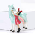 Enamel Girl Riding Deer Brooch In Three Colors Decorative Lapel Pin view 3